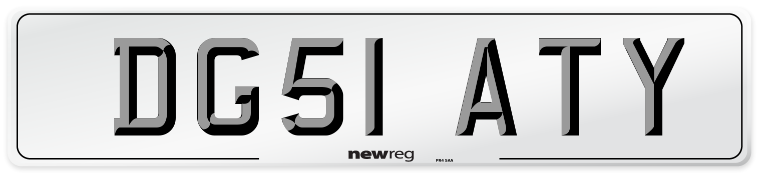 DG51 ATY Number Plate from New Reg